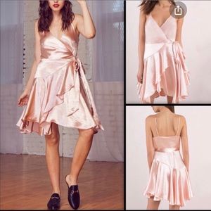 Lost & Wander Mademoiselle Satin Wrap Dress Sz M